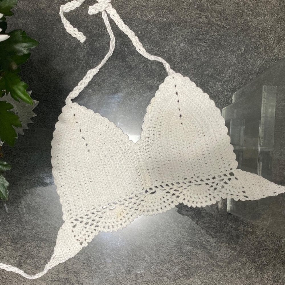 White crochet bralette top Colombian boutique